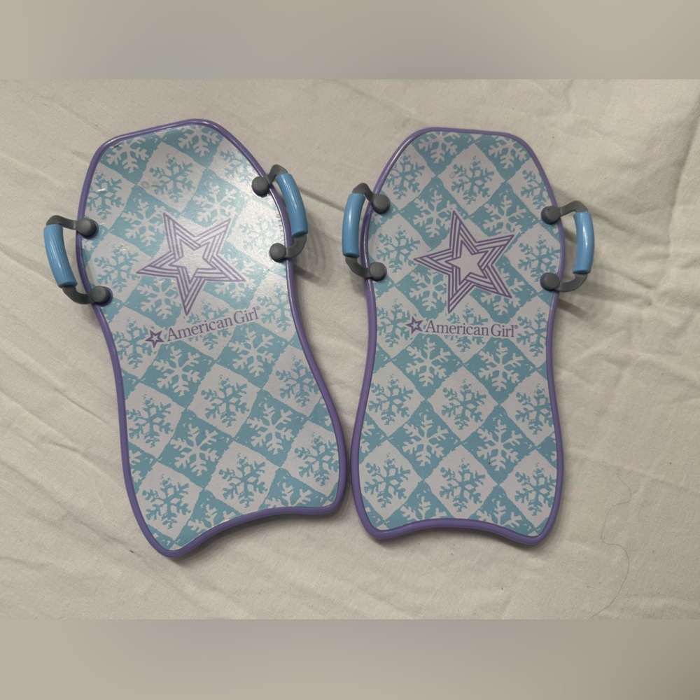 American Girl Blue and White Snowflake Sleds (Set of 2)